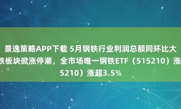 景逸策略APP下载 5月钢铁行业利润总额同环比大增，钢铁板块掀涨停潮，全市场唯一钢铁ETF（515210）涨超3.5%