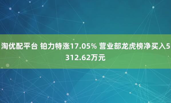淘优配平台 铂力特涨17.05% 营业部龙虎榜净买入5312.62万元