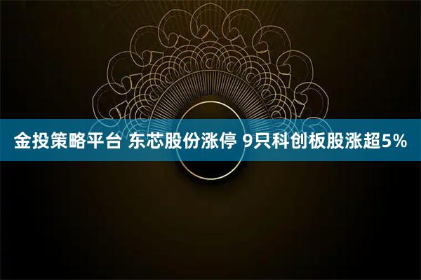 金投策略平台 东芯股份涨停 9只科创板股涨超5%