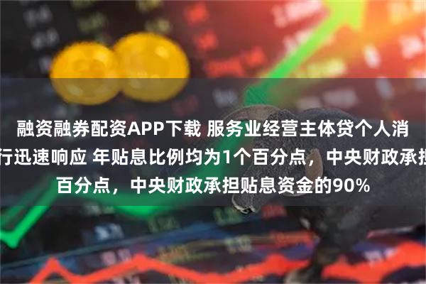 融资融券配资APP下载 服务业经营主体贷个人消费贷可享贴息 银行迅速响应 年贴息比例均为1个百分点，中央财政承担贴息资金的90%